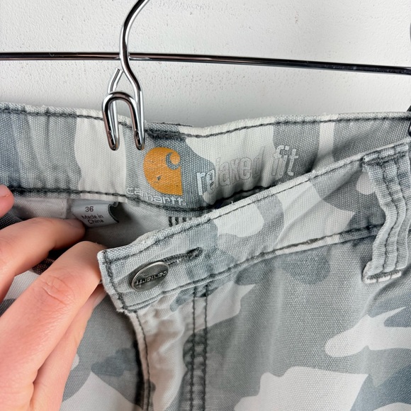 Carhartt Shorts Mens 36 Rugged Cargo Camo Relaxed Fit Military Y2K 100279 - Picture 5 of 12